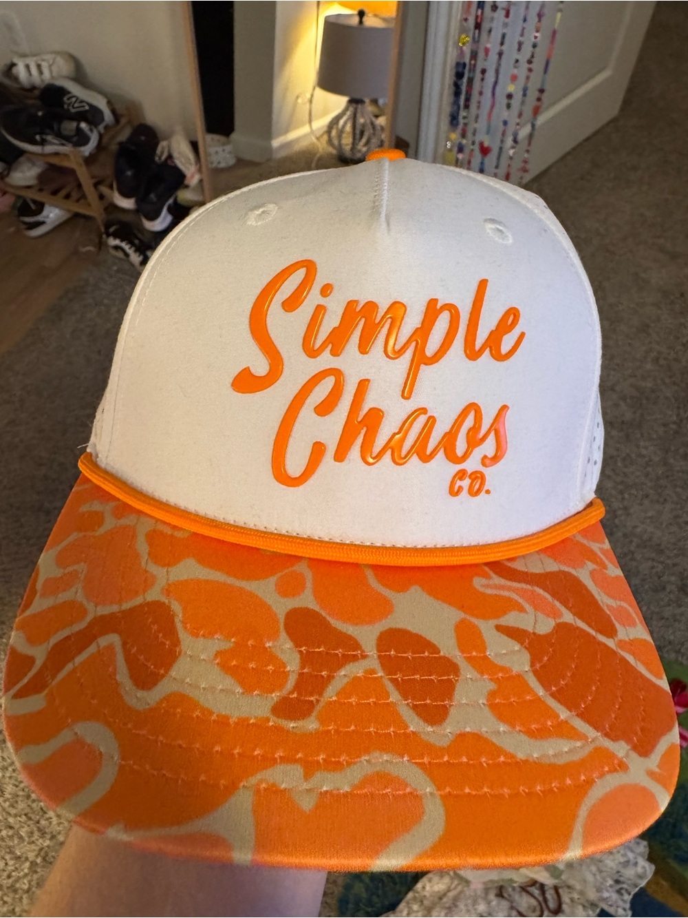 Women's Orange and White Trucker Hat